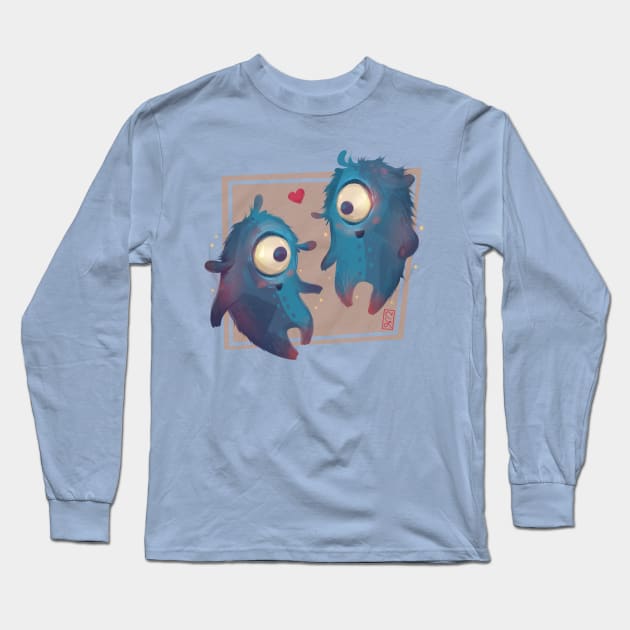 Monster Twin Buddies Long Sleeve T-Shirt by Claire Lin